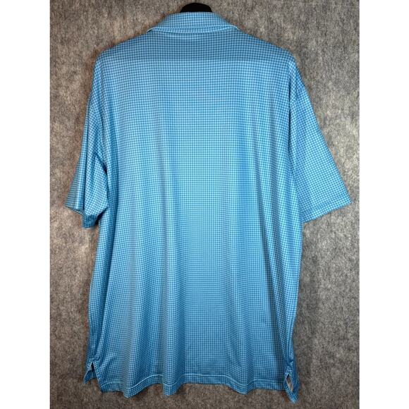 Peter Millar Summer Comfort Torrey Pines Blue Checkered Performance Polo - XL - Picture 3 of 6
